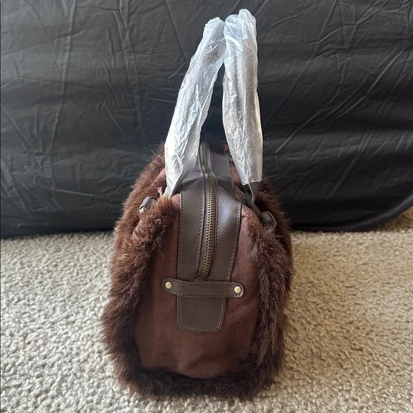 Elegant Brown Faux Fur Shoulder Bag - Picture 4 of 7
